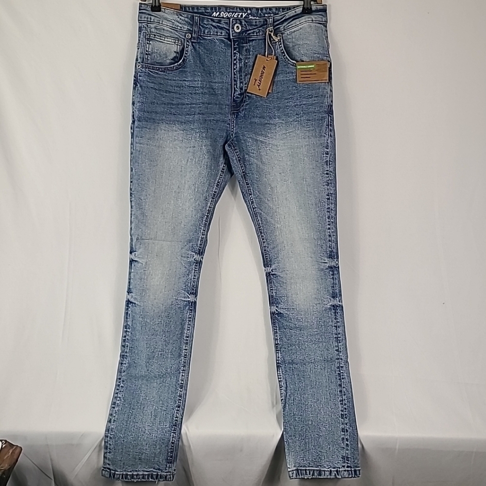 NWT M.Society Men's Size 36X32 Skinny Fit Sam Denim Jeans